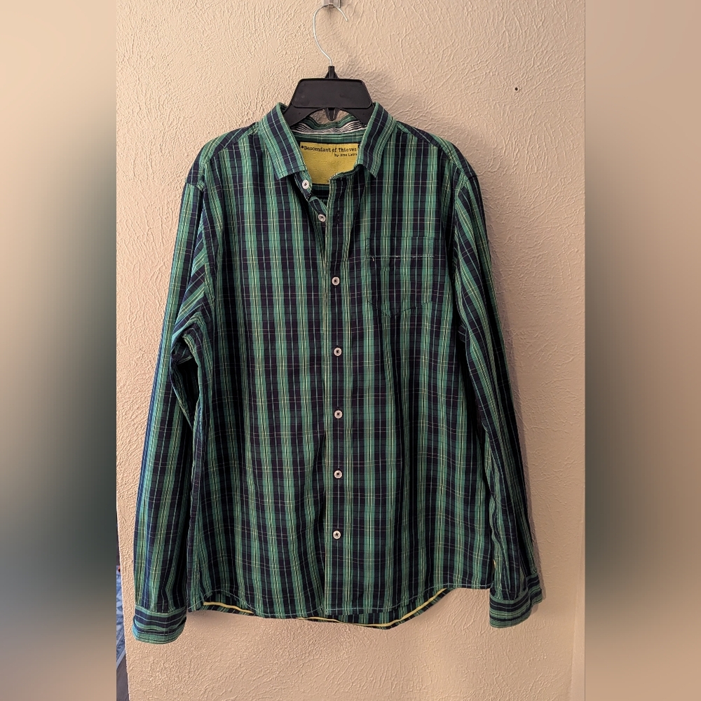 Descendant of Thieves Limited Edition Button Down Plaid Shirt Sz.L